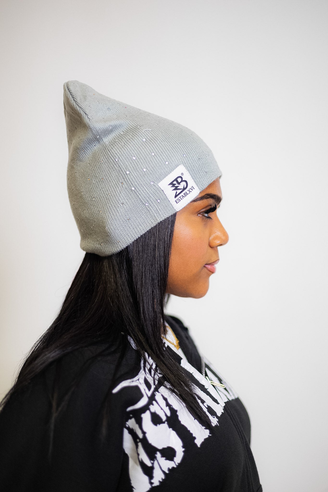 GRAY SILK BEANIE