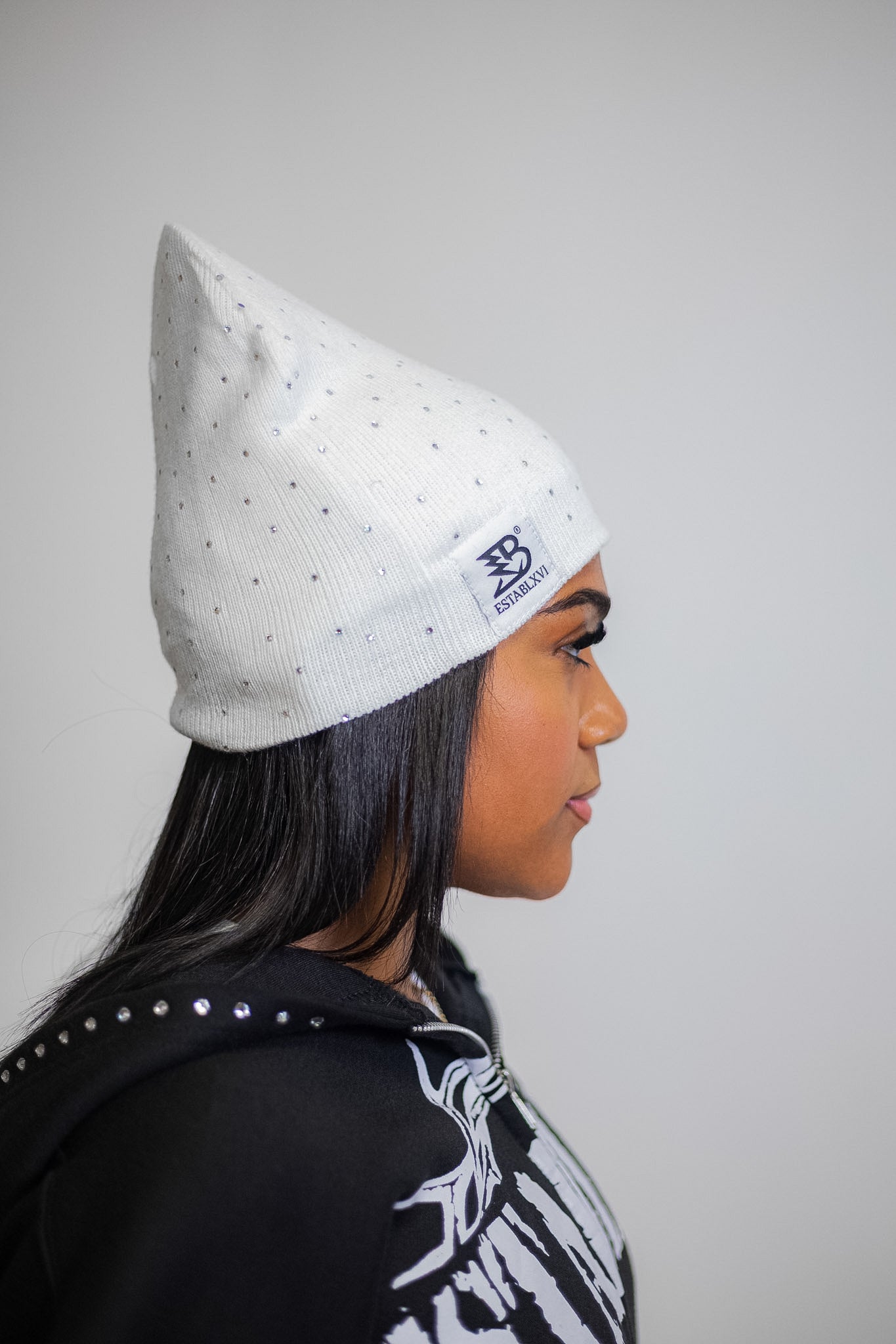 WHITE SILK BEANIE
