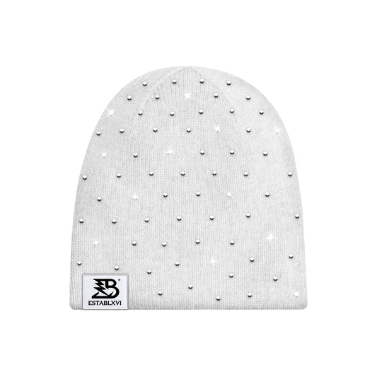 WHITE SILK BEANIE