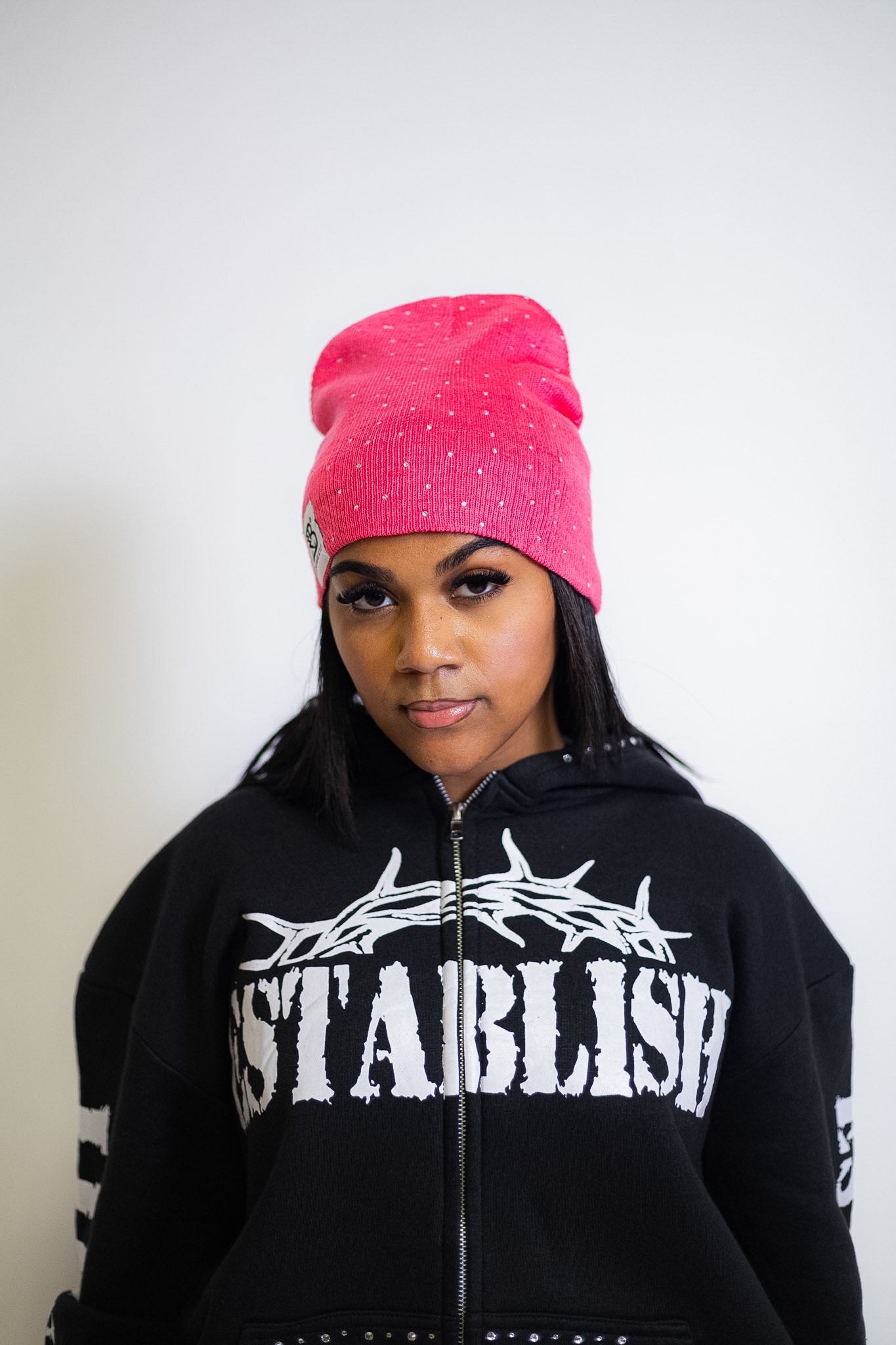 PINK SILK BEANIE